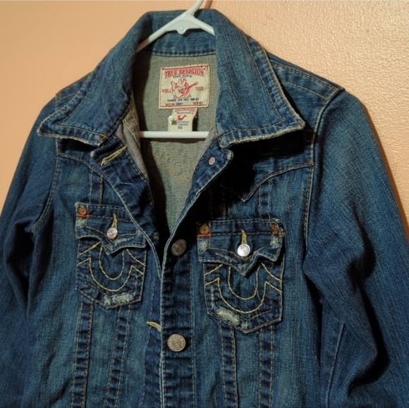True Religion Jimmy Distressed Denim Jacket Size XS - Picture 4 of 8